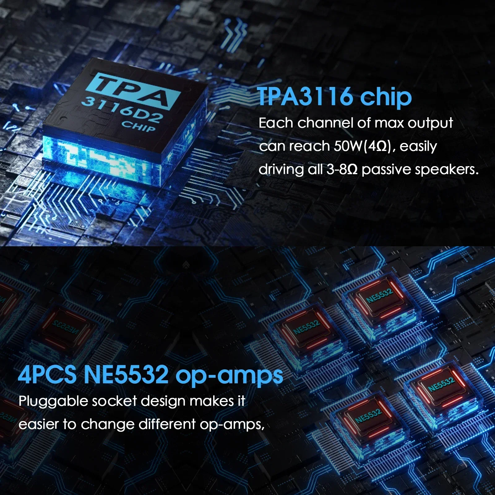 Douk Audio M1FM HiFi Bluetooth 5.1 Amplificatore digitale Ricevitore stereo TPA3116 Amplificatore di potenza FM domestico 50W + 50W