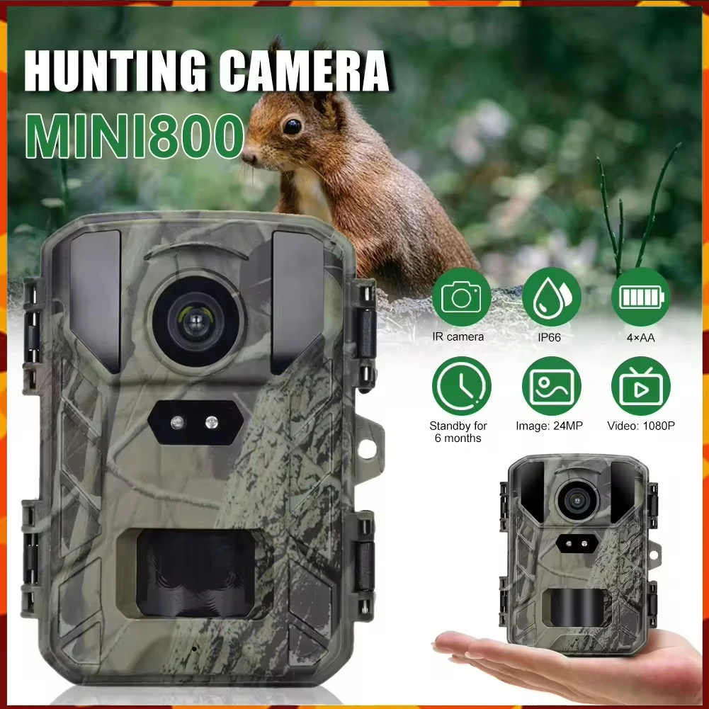 Outdoor Mini Trail Camer HD 4K 48MP Infrared Low Glow Arction Camera Night Vision IP66 Waterproof Hunting Wildlife Trap Game Cam