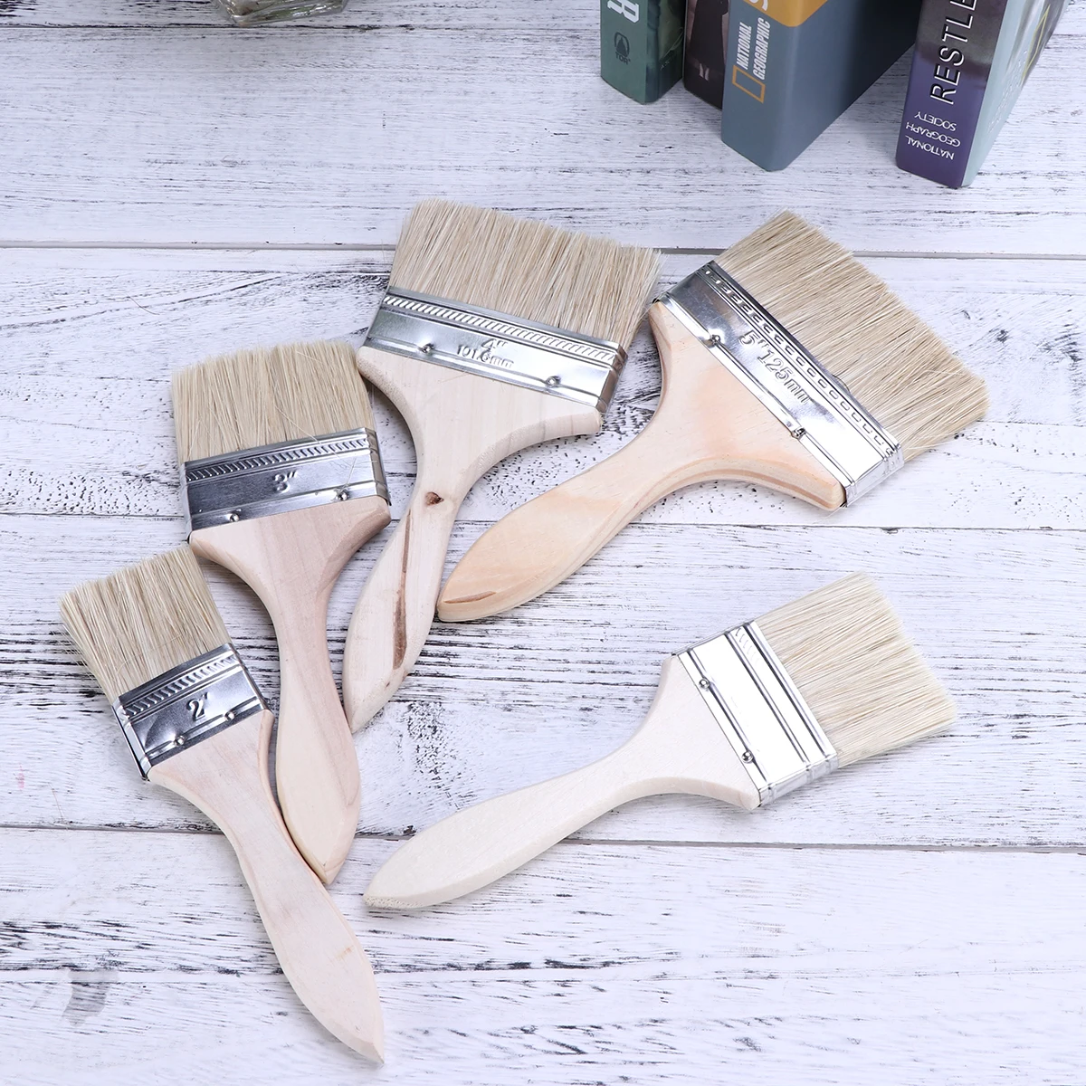 

5 Adhsives Touchups Touchup Chip Brushes for Adhesives Grill Bamboo Chip Brushes Durable Smooth Wood Handle Absorbent