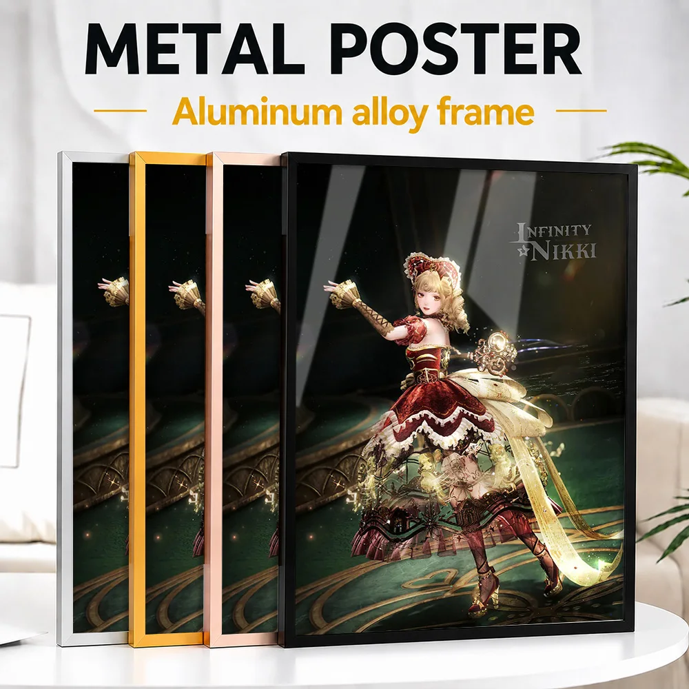 Infinity Nikki Character In Red Dress Metal Poster With Aluminum Alloy Frame Personalized Hero Tribute Wall Art For Game Room