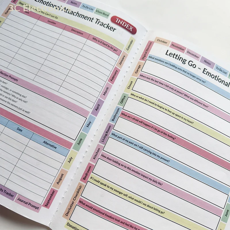 

2026 New Structured Templates For Home/Office Declutter Journal Workbook - Family Organizing & Personal Planning Diary