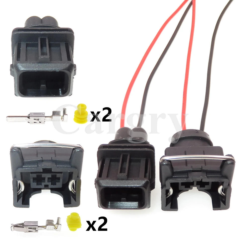 1 Set 2P 827551-3 828657-3 Car Fuel Injector Electric Wire Socket 106462-1 Auto Starter Waterproof Male Plug Female Connector