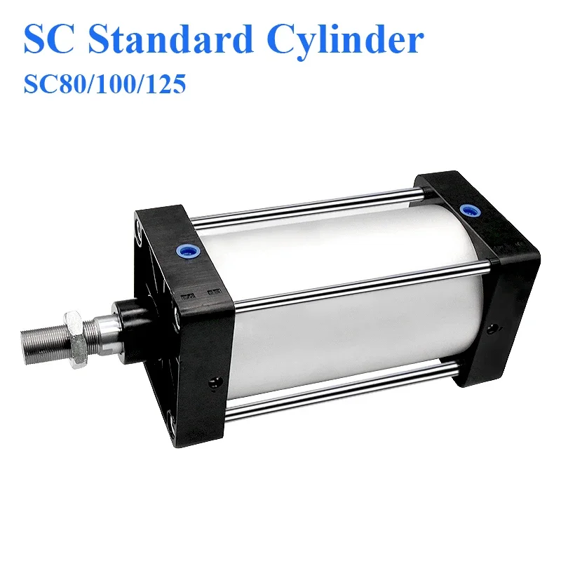 

SC Standard Air Cylinder Bore 80/100/125mm Double Acting Pneumatic Piston Cylinder Tools 25/50/75/100/200/500/800/1000mm Stroke