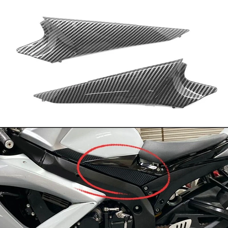 1 Pair Motorcycle Gas Tank Side Trim Cover Fairing Carbon Fiber Pattern ABS For SUZUKI GSX-R GSXR 600 750 2008 2009 2010