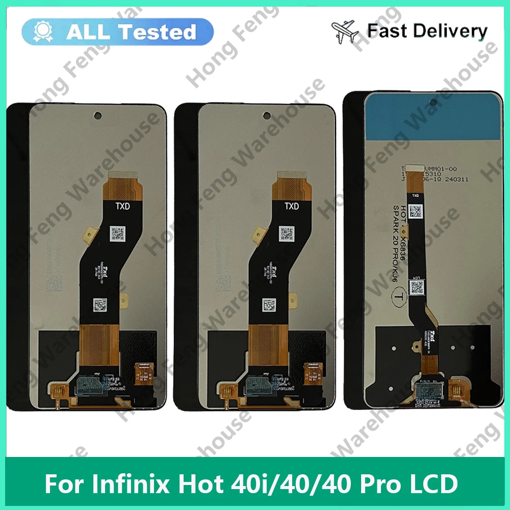 100% Tested For Infinix Hot 40 Pro X6836 X6837 LCD Display Screen Touch Digitizer For Infinix Hot 40i X6528B Display LCD Parts