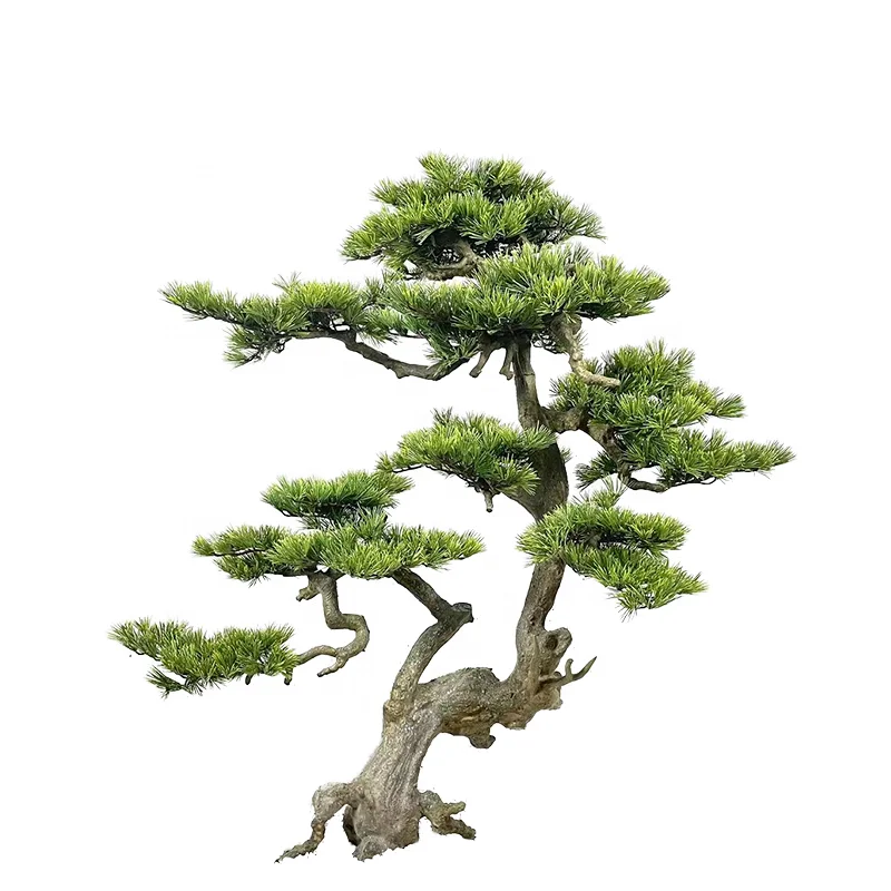 High Simulation 1.1m Black Pine Tree Bonsai Realistic Indoor Craft Decoration Plastic Artificial Plants for Landscape Birthday