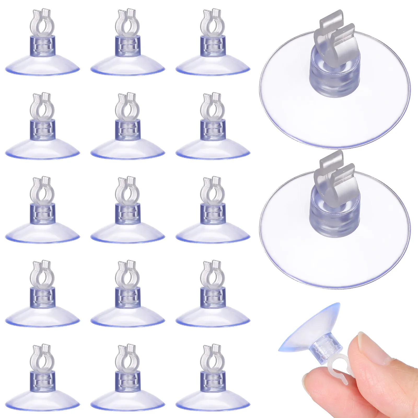 20pcs Suction Cup Light Clips For Hanging String Lights Holiday Decoration Reusable Window Glass Mount Led Rope Light Holders