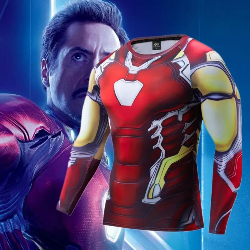 Superhero Spider-Man Tights Cosplay Costume Ant-Man Ron Black Panther Man Mark Armor Series Quick-Drying Sports Marvel Fan Gift