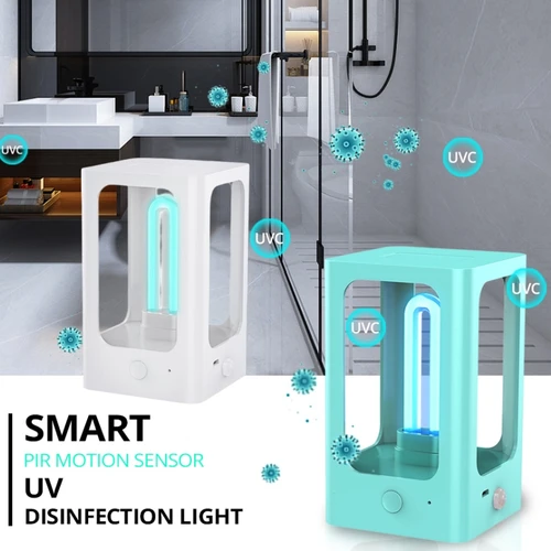 스마트 UV 자외선 램프 PIR 모션 센서 살균기 조명, 휴대용 UVC 살균 램프, USB 충전식 욕실 주방용 