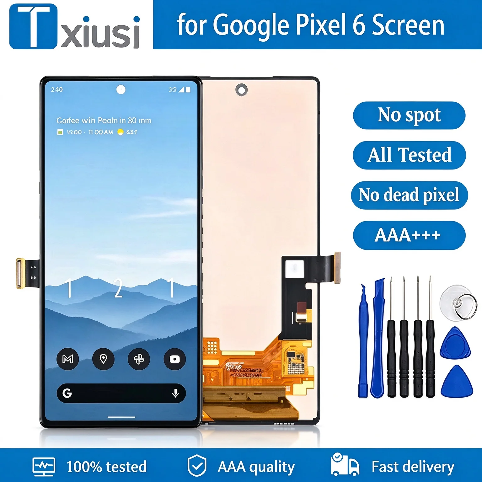 OLED for Google Pixel 6 Screen Replacement LCD Digitizer Touch Screen Display with Fingerprint with Frame Assembly Replacement