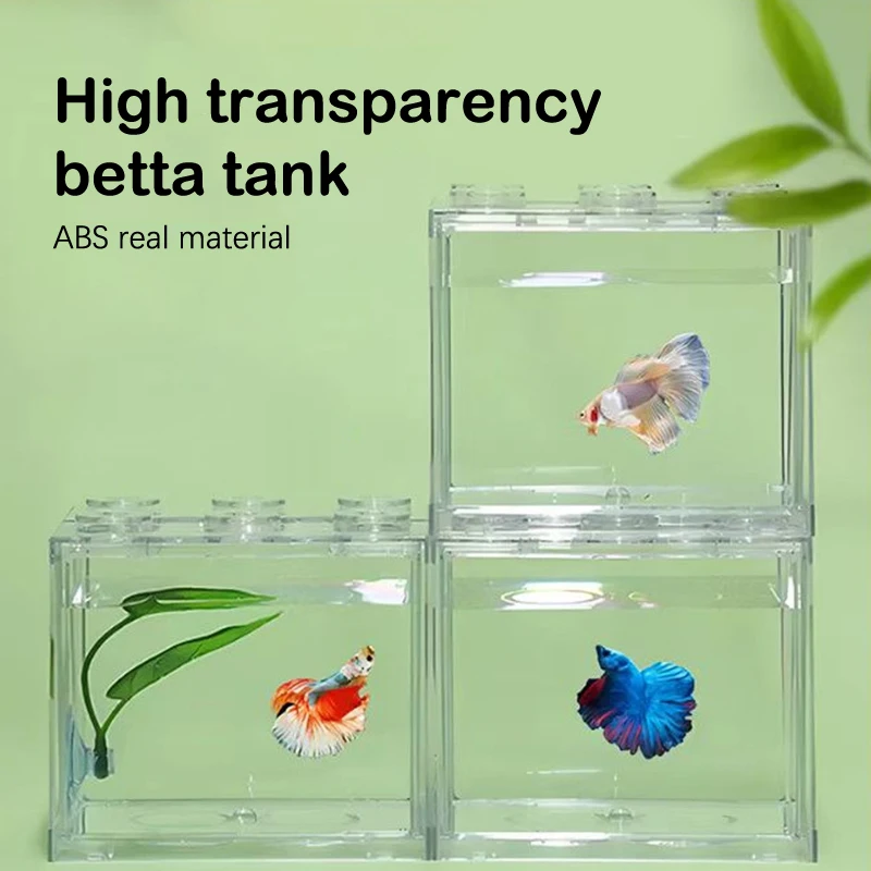 Mini Fish Bowls Thai Betta Tank Small Ornamental Fish Live Pet Stackable Aquariums Cylinder 6 Holes High Transparency Fish Tank