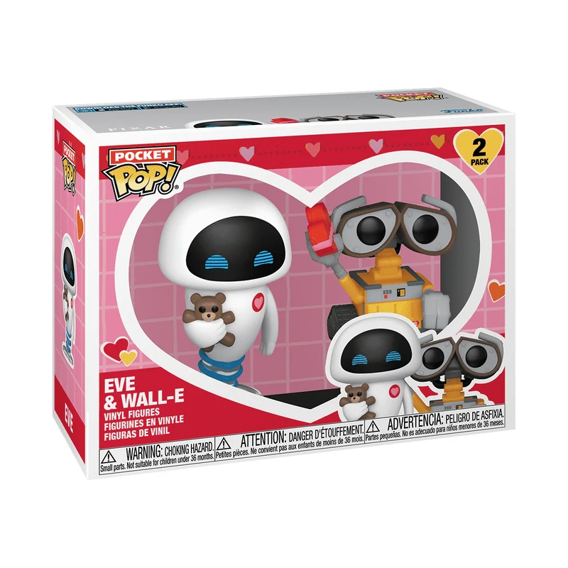 Funko Pop Valentines Walle Eve Animation Figure Model Children Toys Car Accessory Room Ornament Collect Girlfriend Gifts