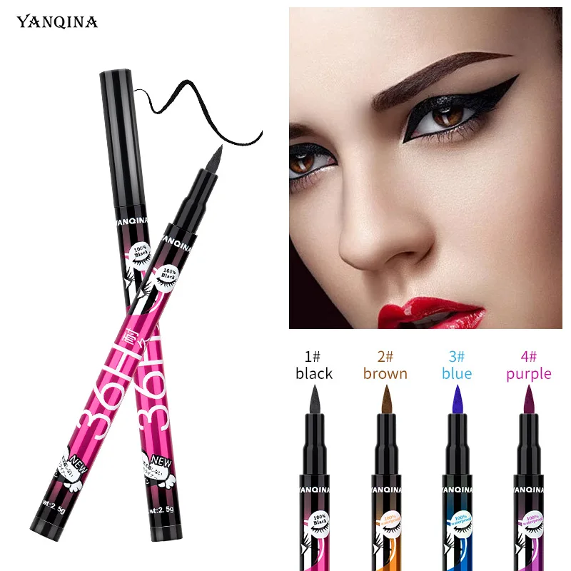 12Pcs/Pack Liquid Eyeliner 36H Long-Lasting Liquid Eye Liner Pen Quick-Dry Eyeliner Pencil Black Waterproof Eye Cosmetics Tool