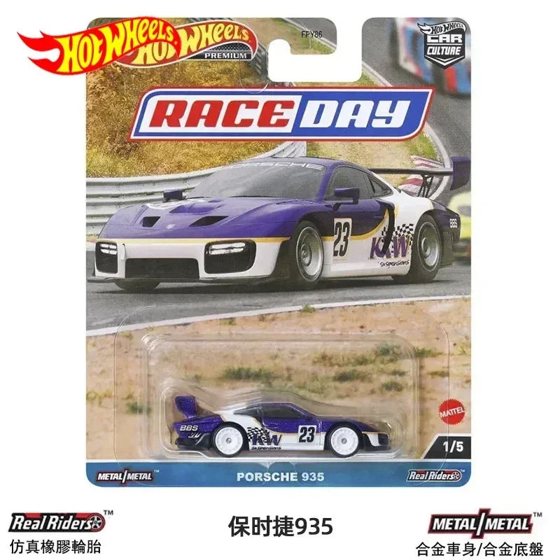 Original Hot Wheels Premium Car Culture Porsche 935 Race Day Kids Toys for Boys 1/64 Diecast Model Voiture Alloy Birthday Gift