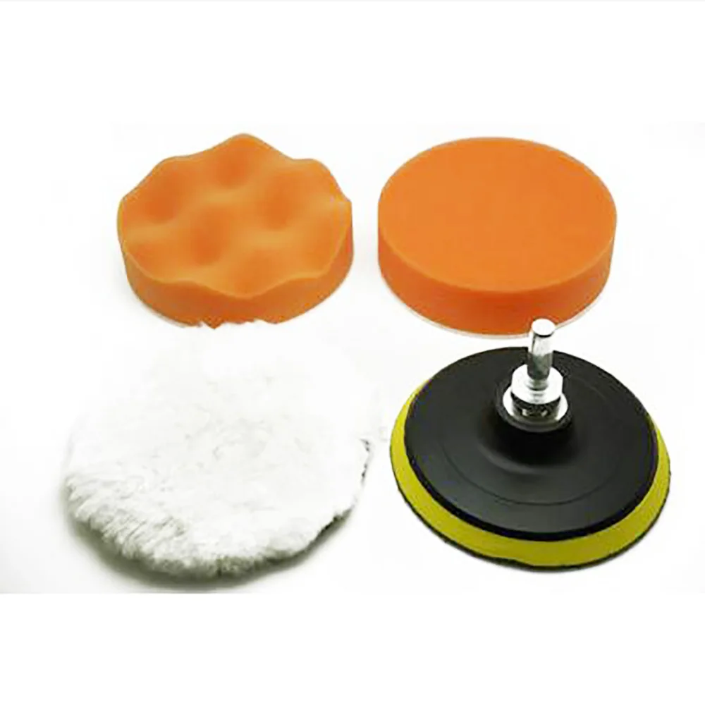 Drill Buffing pad Kit Polishing Adapter Car Polisher Sponge Set 4\'\' Automotive Car Detail Care Supplies Portable