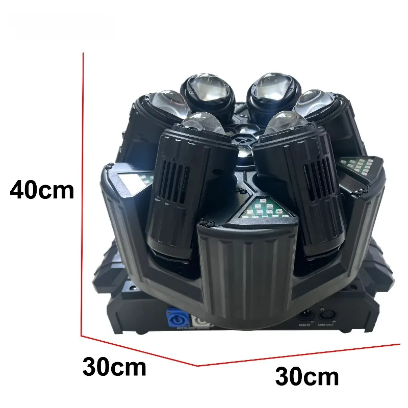 Six head 6X30W beam of light mobile stage light 10X6W bee eye, infinite rotation stroboscopic effect for party stage