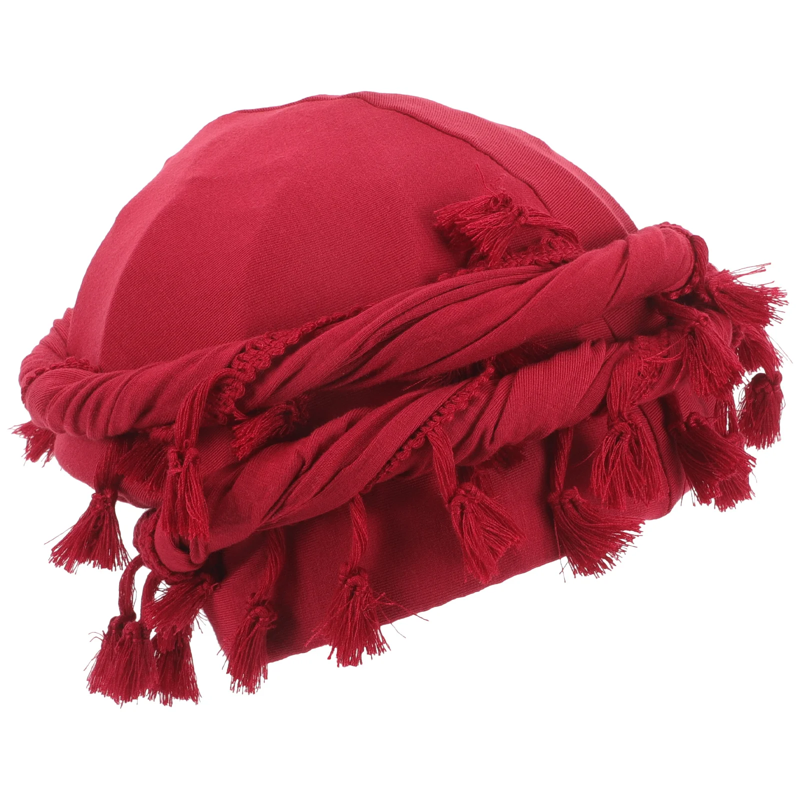 

Elastic Tassel Hair Care Tail Hat Male Red M Men Twisted Turban Men Elastic Twisted Turban Size Riding Practical Decorative