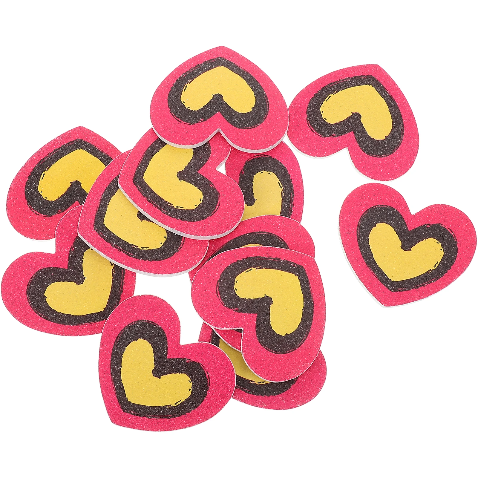 

20pcs Heart Shape Files Cartoon Manicure Tools Red EVA Nail Buffer Boards Supplies Women Girls Ladies Nail Care