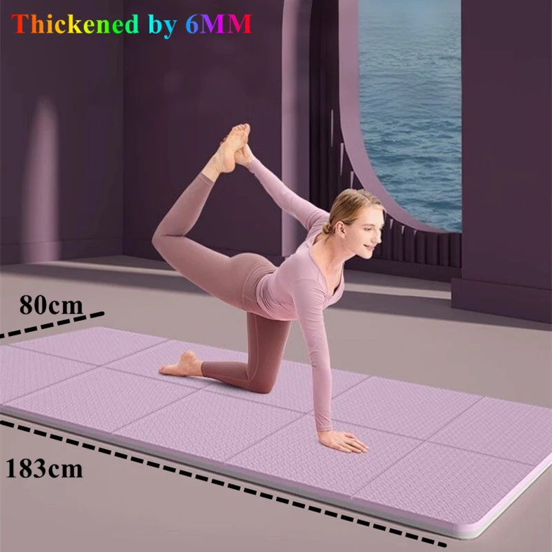 Outdoor Midday Rest Mat 1830x800x6mm Folding Yoga Mat Non Slip, Eco Friendly Pilates Fitness Mats Anti-Tear Exercise Yoga Mat