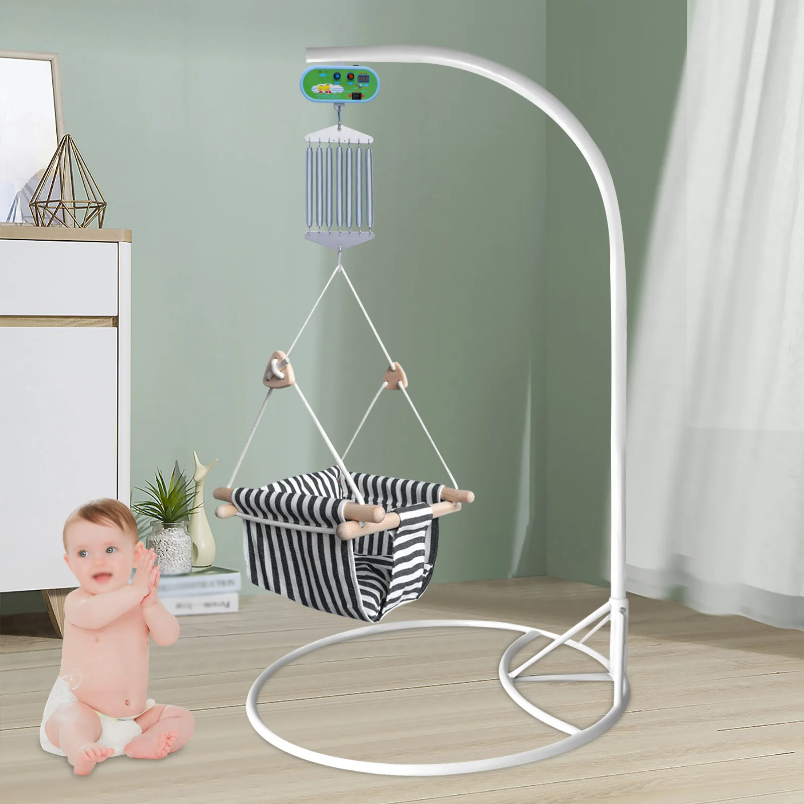 7 Springs Baby Cradle Controller 12V 12W Hanging Electric Infant Swing Control with Adjustable Timer for Baby Hammock Load 19kg