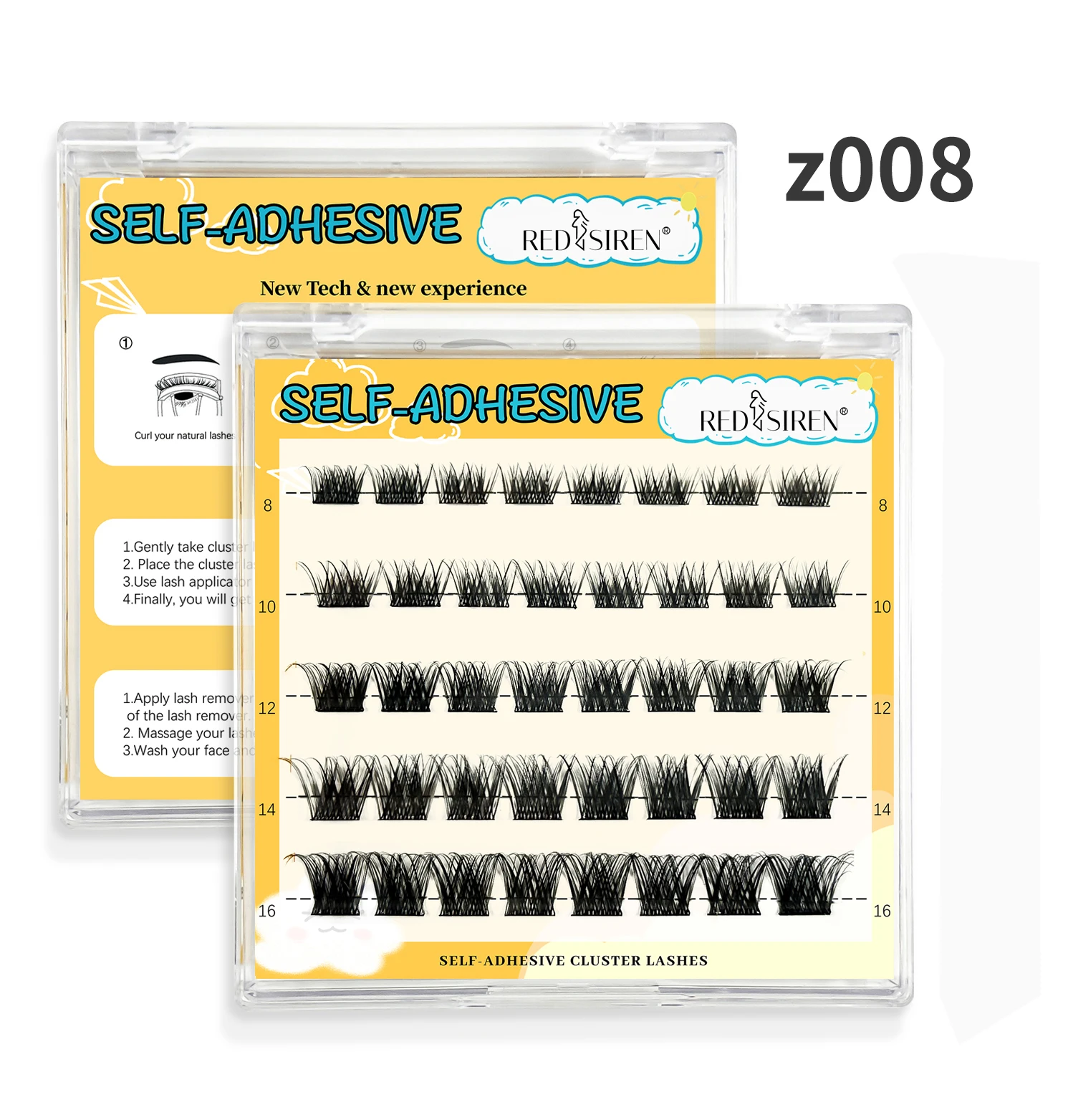 Self Adhesive Cluster Lashes Reusable DIY Lash Extensions Kit No Glue Needed Individual Eyelash Set Wispy Natural Lash Clusters