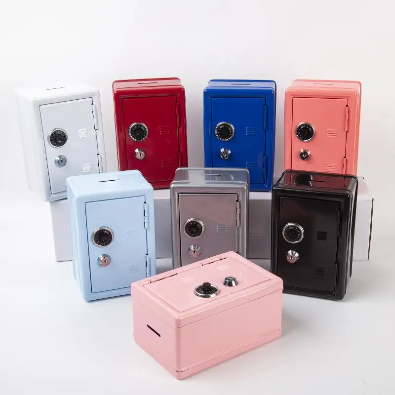 Mini Metal Safe Piggy Bank With Combination Lock And Key Security Perfect For Kids Money Saving Home Small Items Storage