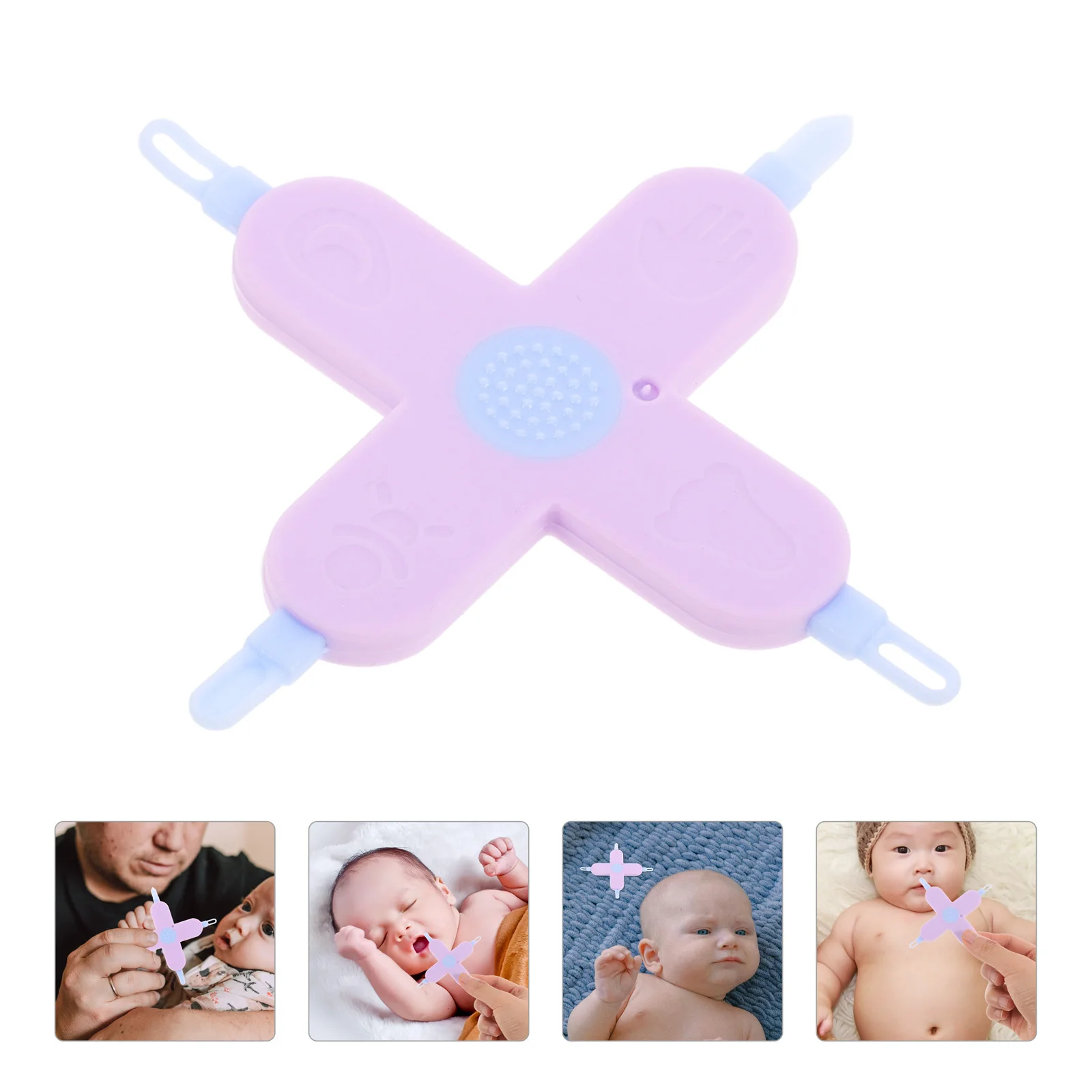 

Baby 4-In-1 Nose Ear Nail Cleaner Multifunctional Infant Care Tool Cross-Shaped Design Safe Toddler Earwax