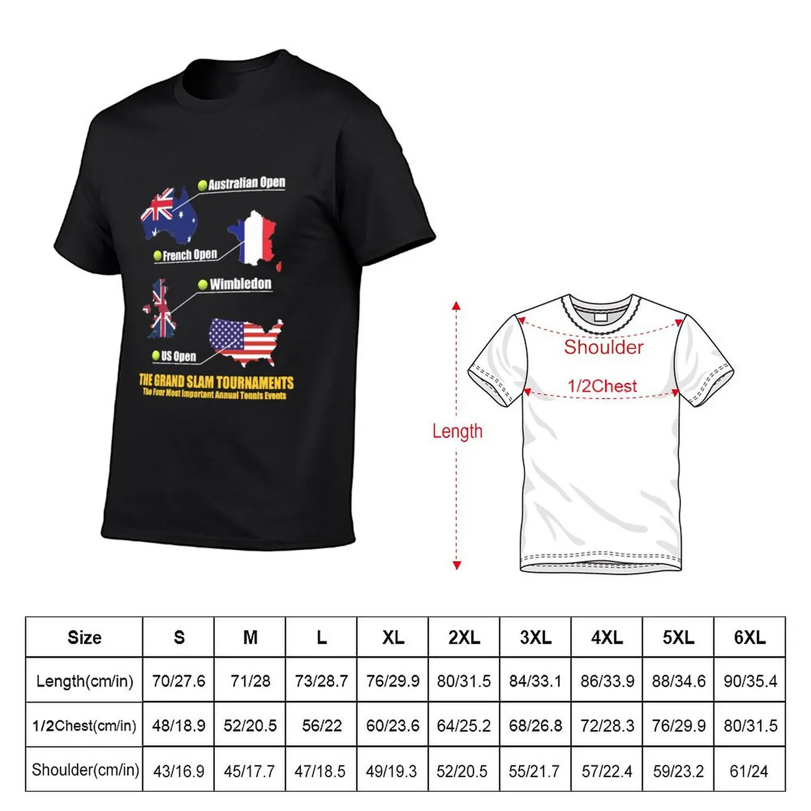 Grand Slam Tournaments-Annual Tennis Events T-Shirt plain summer clothes anime stuff tees t shirts men