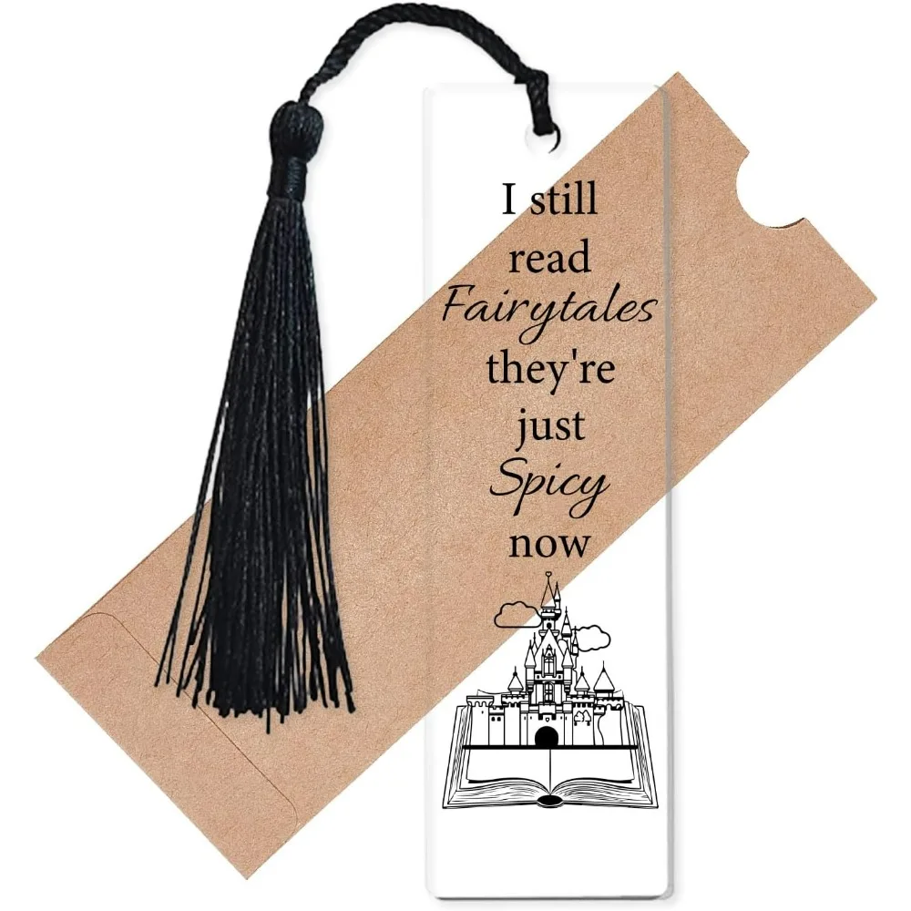 

Закладка для замка, прозрачные акриловые маркеры для книг, прозрачные прямоугольные вдохновляющие украшения с цитатами, книжная отметка для чтения с кисточкой