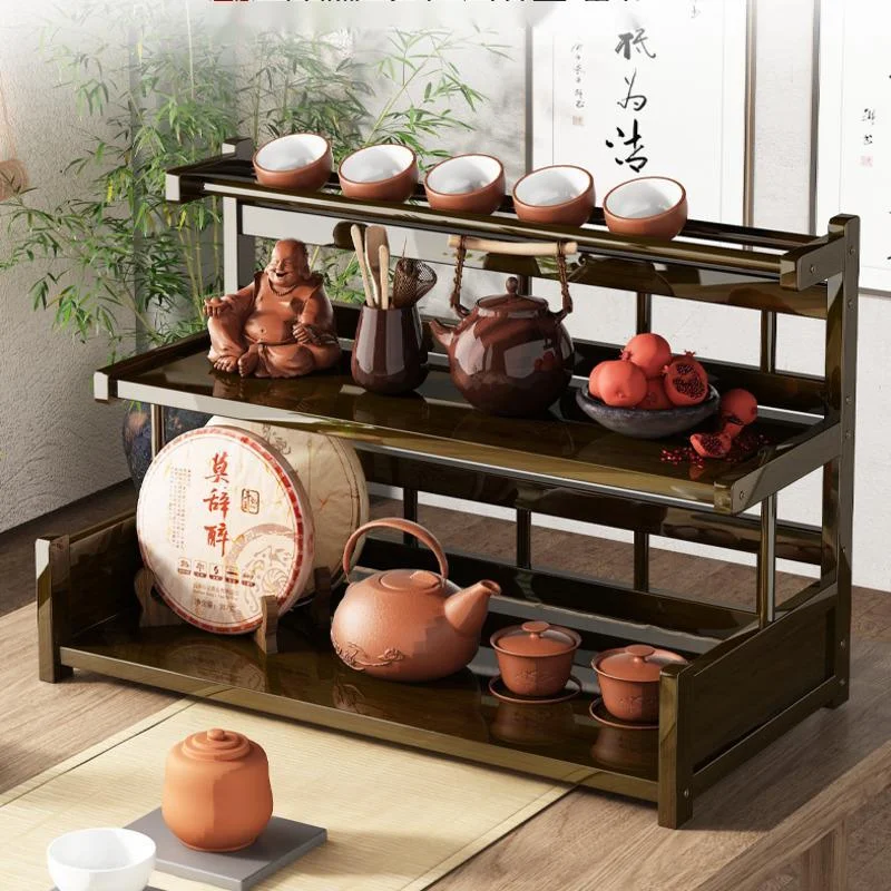 

Table Bogu Stand Teacup Stand Small Tea Set Storage Shelves Zisha Teapot Frame Chinese Teapot Shelf Divider Artistic Organizer