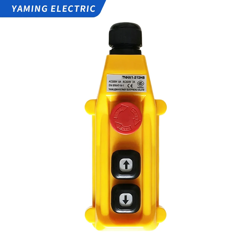 Waterproof Crane Hoist Control Pendant Up/Down Pushbutton Switch Safety Electric Lifting Hand Controller For Lifting Machinery