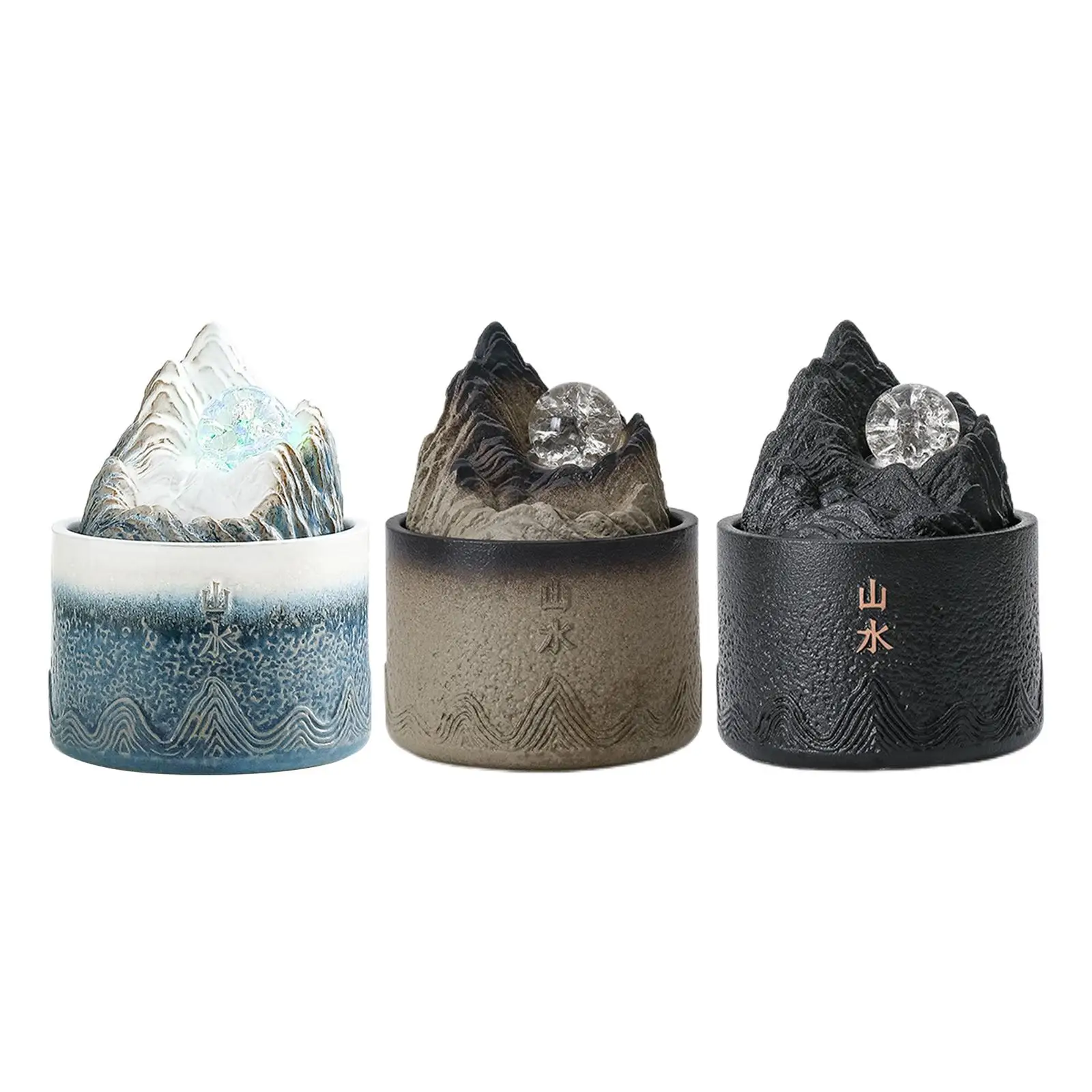 Tabletop Fountain Decorative Bubble Ball Meditation Relaxing USB Socket Soothing for Bedroom Outdoor Indoor Garden Desk Decor