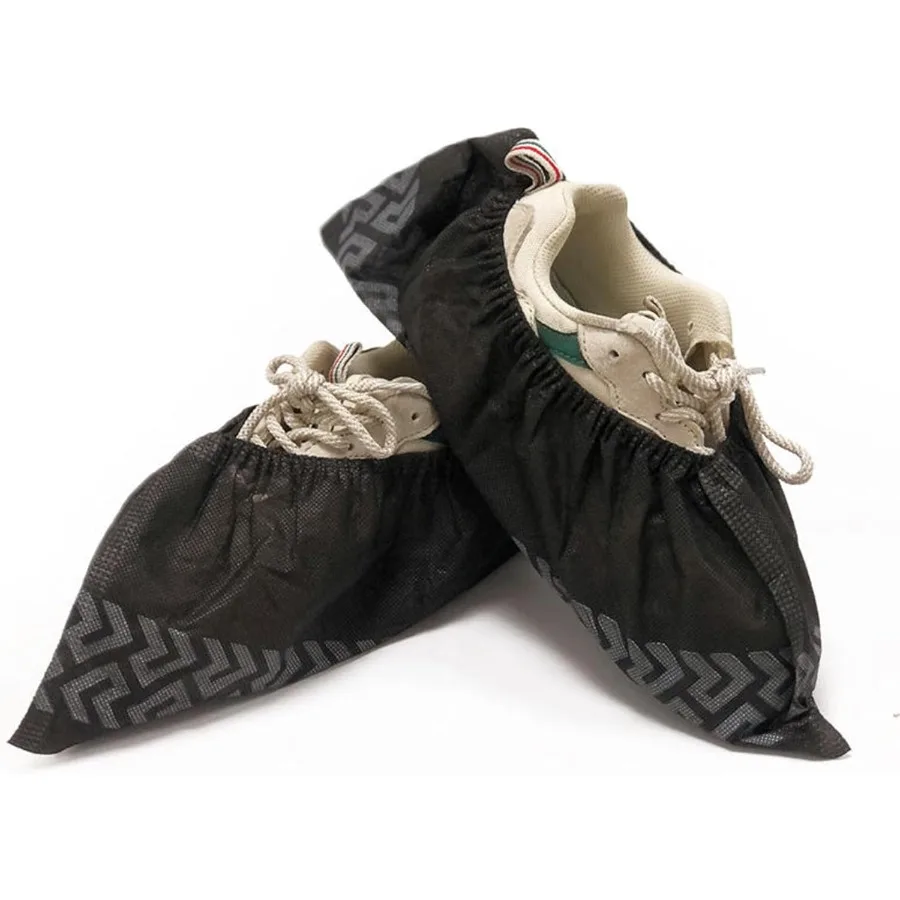 Бахилы FancyStyle, 200 шт., одноразовые черные бахилы для медицинских строительных и промышленного использования, легкие дыхательные бахилы