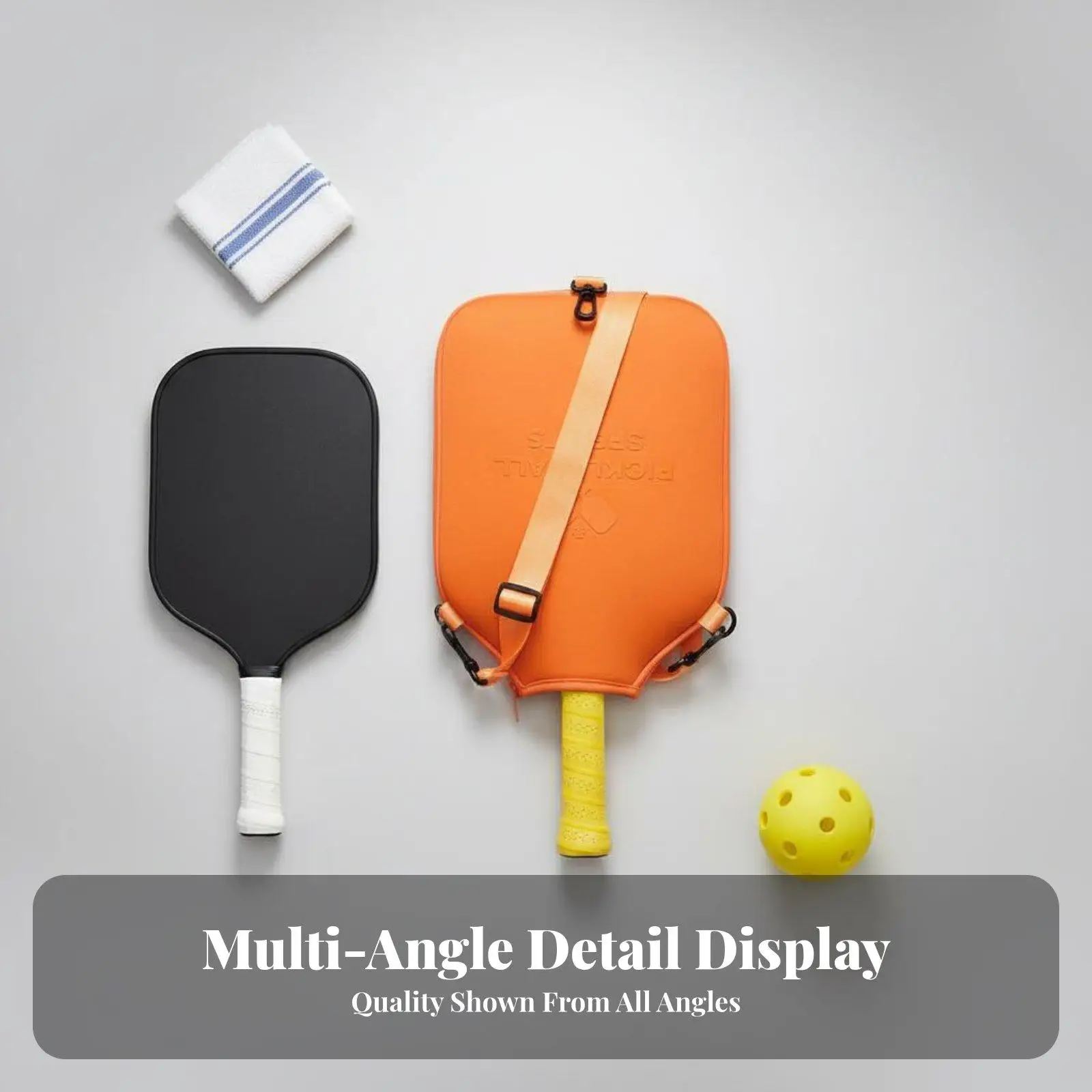 Crossbody Pickleball Racket Bag Paddle Case with Detachable Strap for Court Travel Lightweight Protection