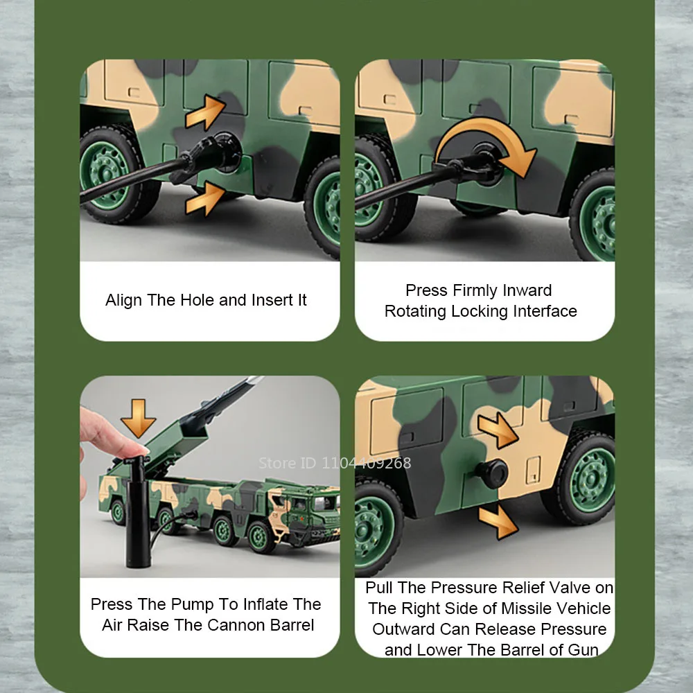 1:50 DF-17 DF-21D لعبة إطلاق الصواريخ نموذج سيارة دييكاست ضوء الصوت المعدني محاكاة نماذج مصغرة عسكرية جمع الهدايا #2