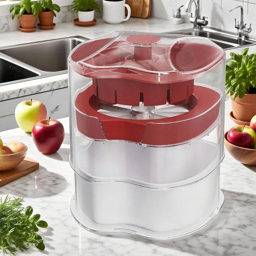 

НОВАЯ профессиональная нарезка для яблок и нарезка для яблок, 6,42 дюйма, резак для яблок из нержавеющей стали с 12 ломтиками, сверхпрочный дизайн для больших яблок T