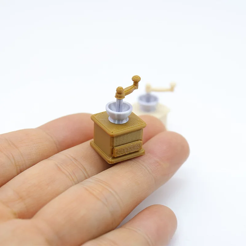 Mini Hand Crank Coffee Grinder Model Dollhouse Kitchen Accessories Miniature Coffee Mill Cafe Scene Props Desktop Decoration