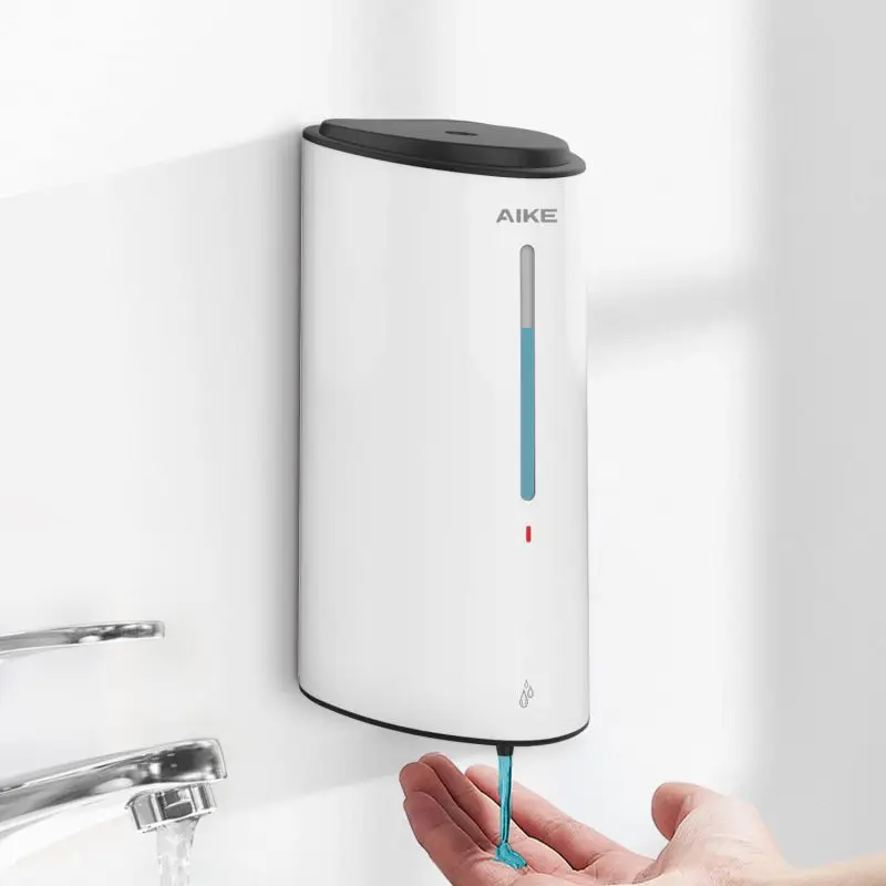 AIKE-dispensador automático de jabón líquido, dispensador de jabón de espuma para baño, con Sensor montado en la pared, de plástico, para lavado de manos, 850ML