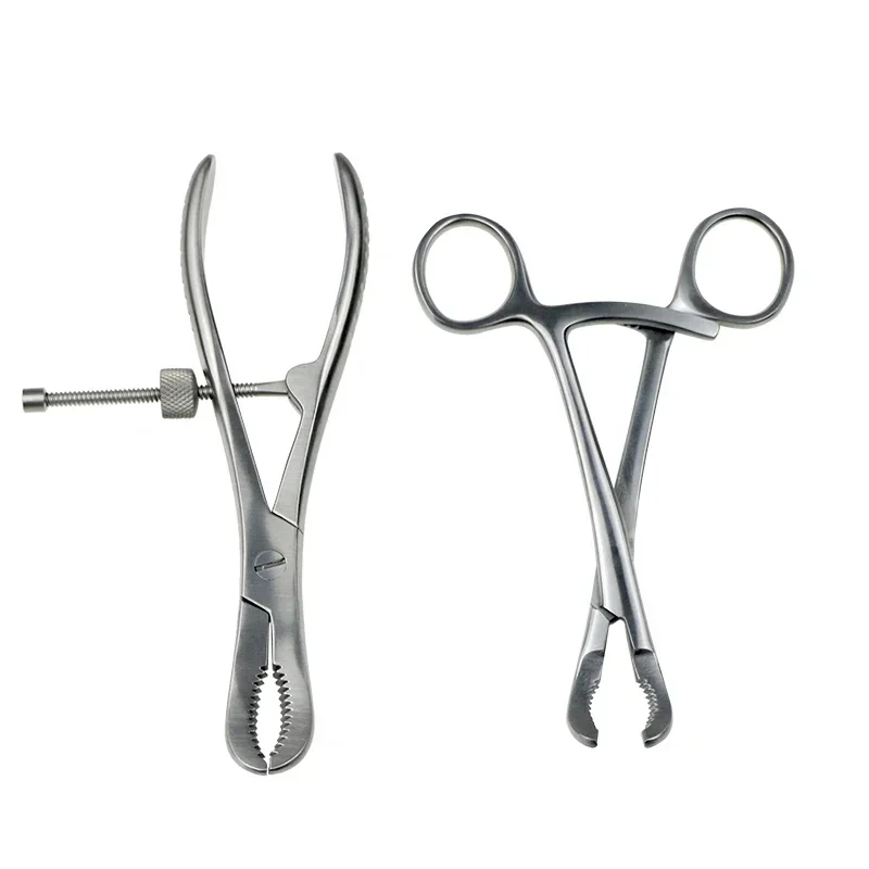 Stainless Steel Toothed Phalanges Reduction Forceps Autoclavable Bone Holding Forceps Veterinary Orthopedics Instruments 1pcs