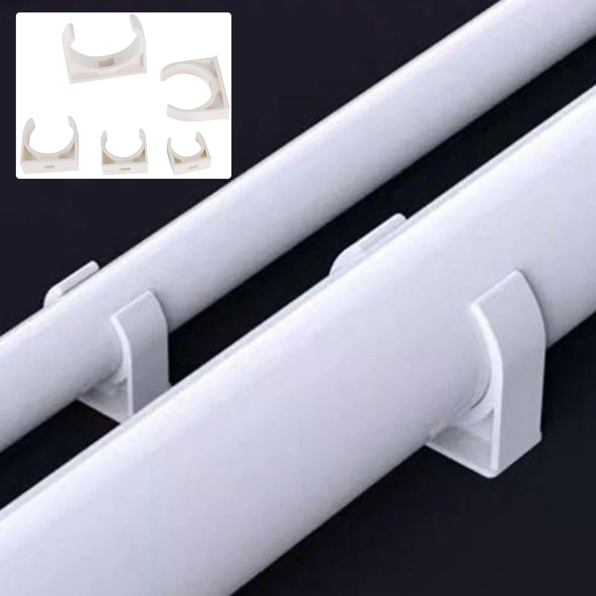10/30Pcs U-shape Pipe Clamps OD20/25/32/40/50mm Household Water Pipe Cable Pipe Gas Pipe Clips PVC/PPR/PC/PE Pipe Supporters
