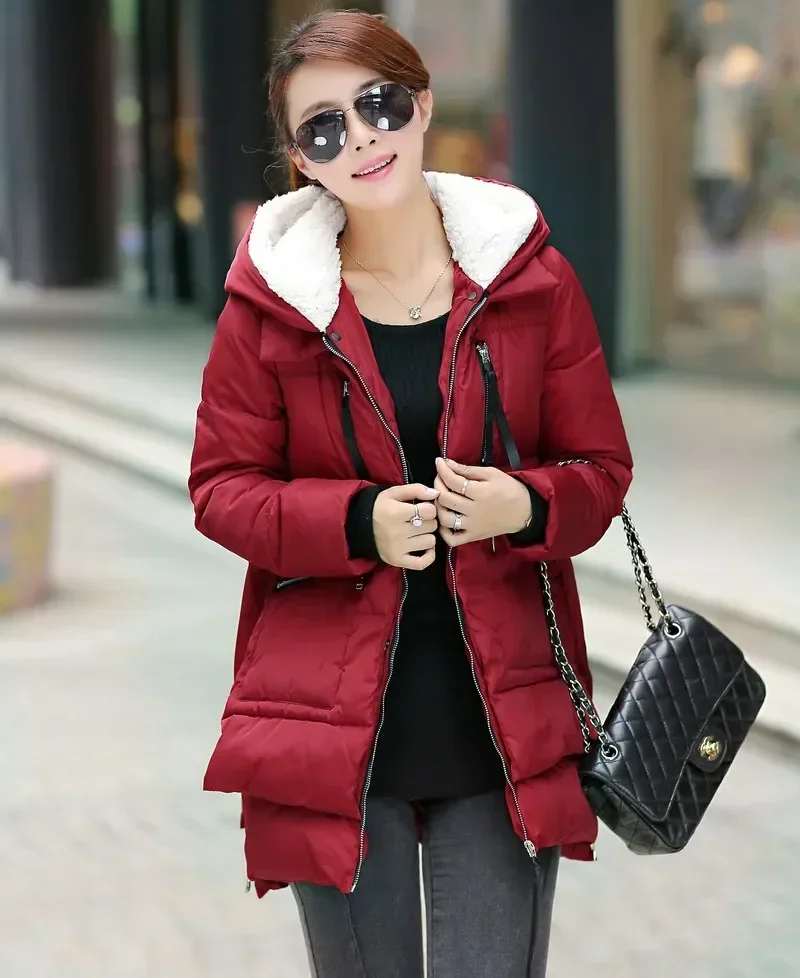 Winter Women Plus Size Maxi Jacket Military Parka Long Zipper Thick Female Hooded Cotton Padded Casual Warm Coat Outerwear F777