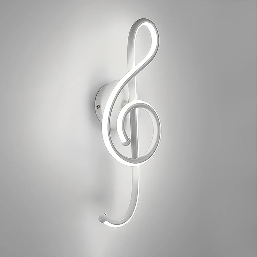 LED Wall Lamps Nordic Style Bedroom   Lights Music Clef Shape Living Room  Lighting Indoor  Warm /White Light