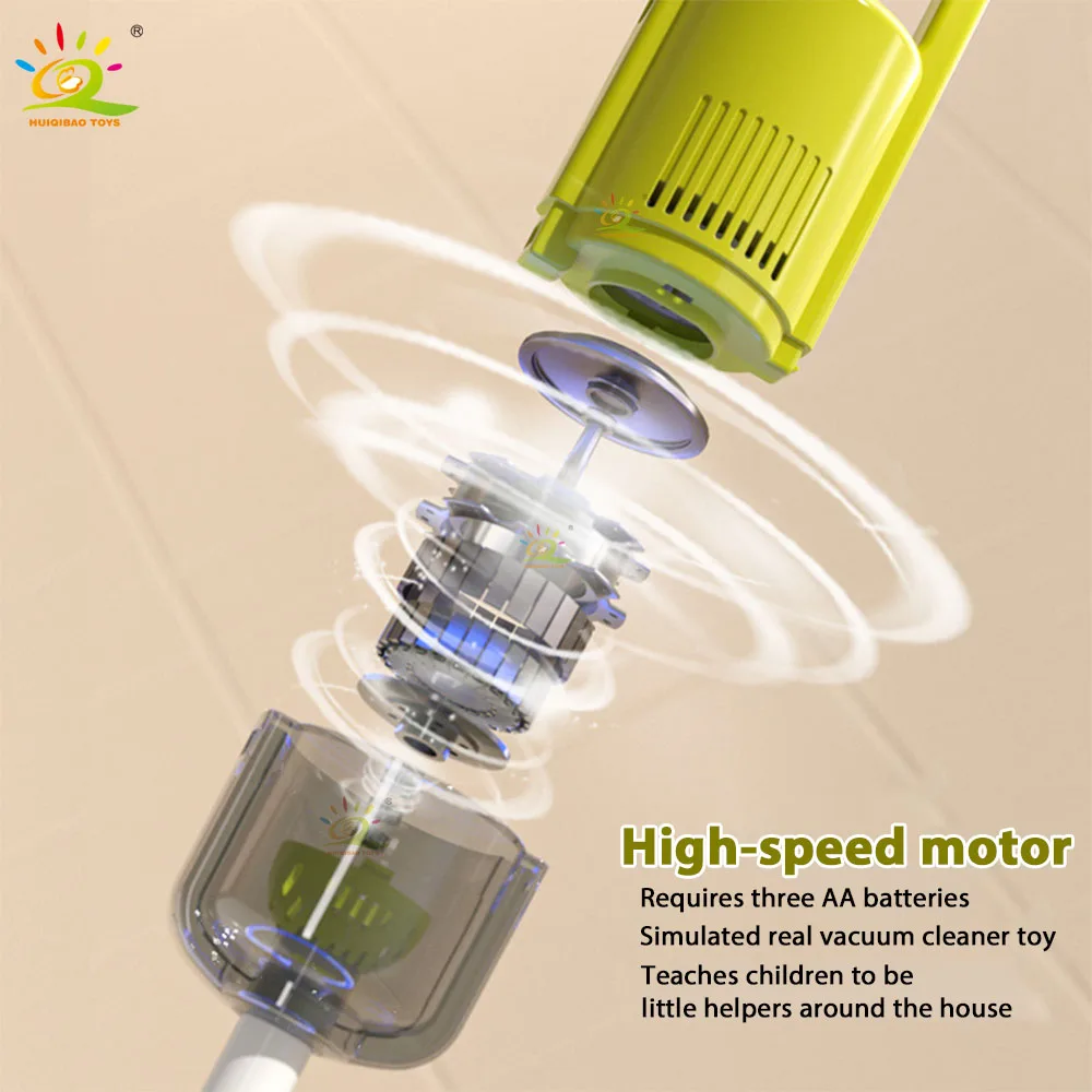 Juego de Herramientas de limpieza, aspiradora eléctrica simulada, escenario de limpieza simulado, juguete interactivo para padres e hijos