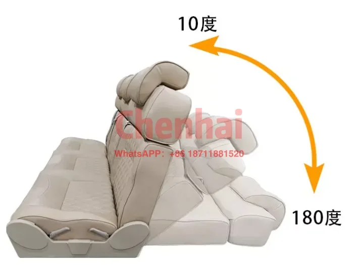 CustomizedLuxury RV Folding seat bed for Van reclining 180 sofa bed seats  4-persons RV seats