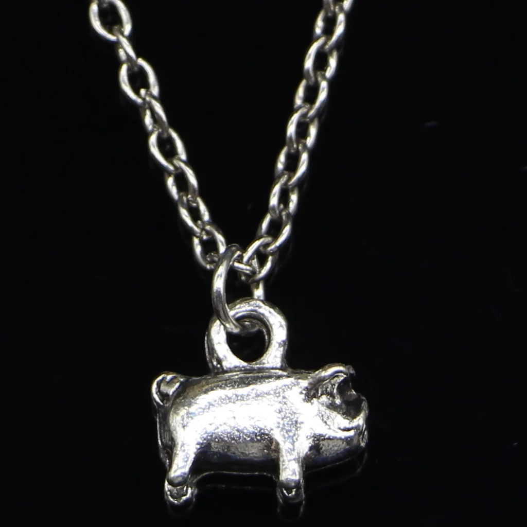 

20pcs New Fashion Necklace 11x11x4mm Lovely Pig Pendants Short Long Women Men Colar Gift Jewelry Choker