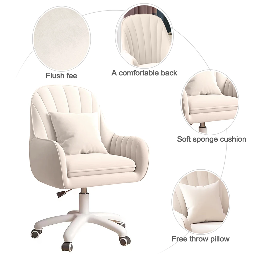 Home Office Chair Computer Chair with Mid-Back Upholstered Modern Tufted Computer Task Chair Swivel Height Adjustable Velvet