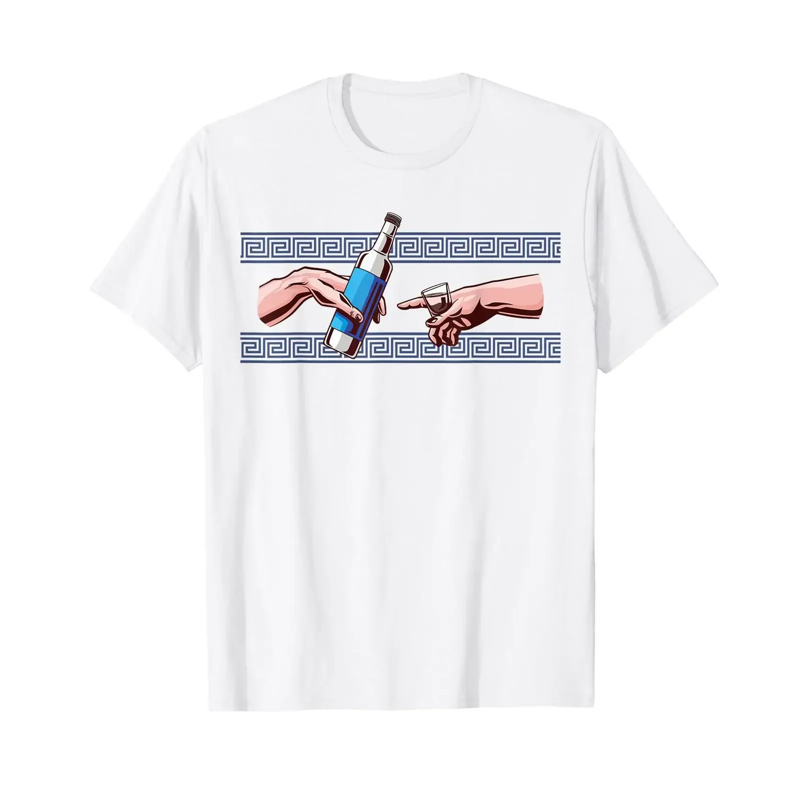 Ouzo Hands Schnapps Greece Greeks Crete Athens T Shirt vintage Washed Unisex homme Stretched Casual Stylish fashion Soft
