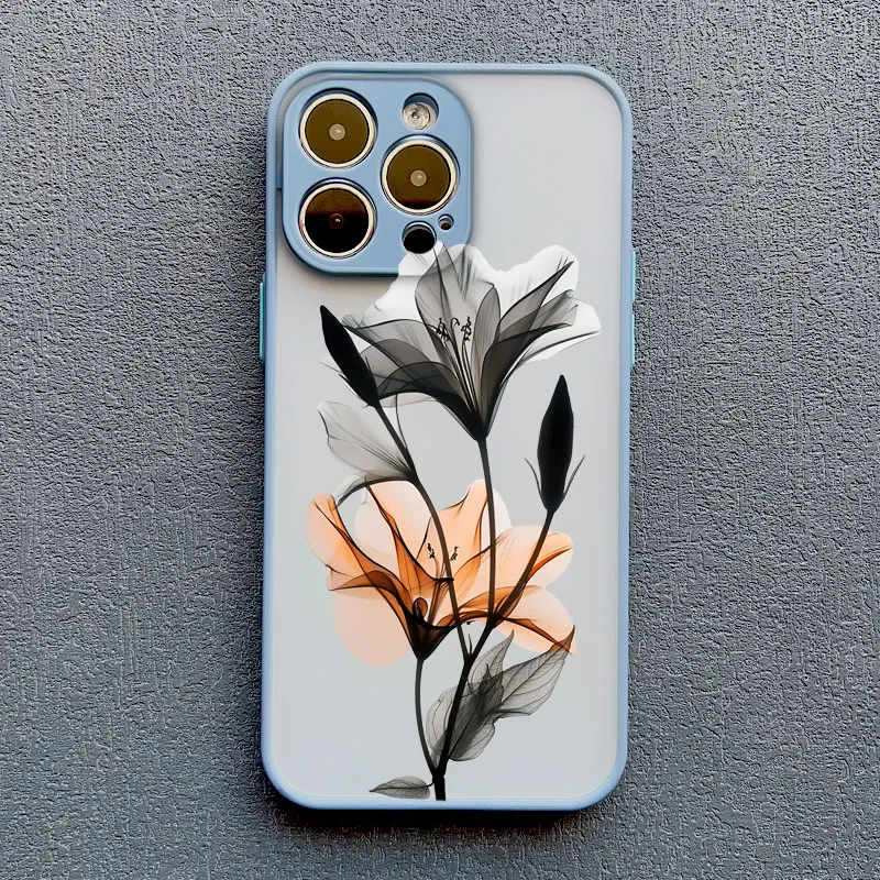Tinte Waschen Malerei Blume Telefon Fall für iPhone 17 16 14 13 12 11 Pro Max X XS XR 16 15 14 Plus 12 13 Mini Stoßfest Zurück Abdeckung – Detail 6