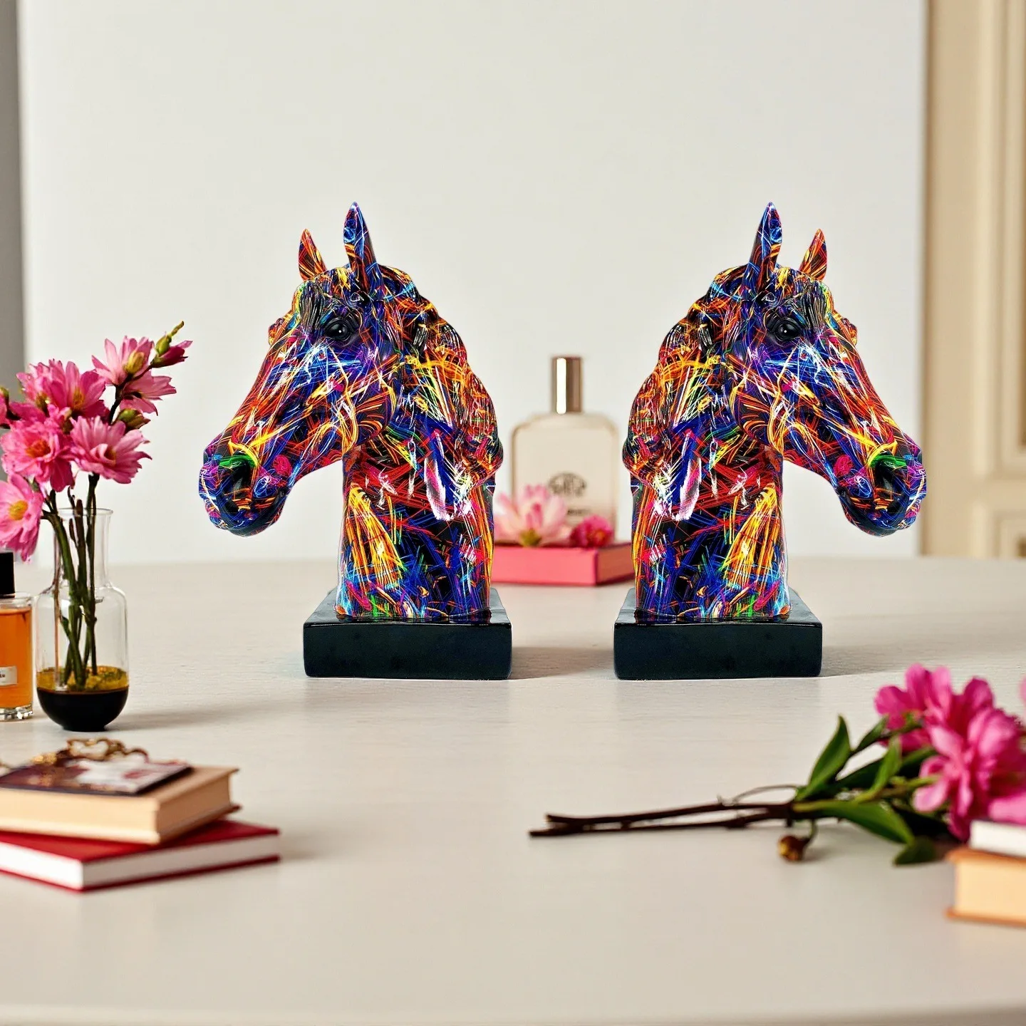 Creative Resin Horse Head Orn - Resin Art Resin 评论和价格