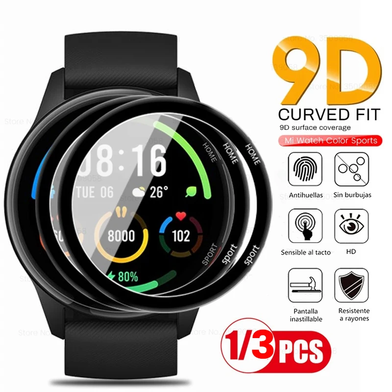 3/1Pcs 3D Full Edge Screen Protector for Xiaomi Mi Smart Watch Color Sports Smartwatch Protective Film Cover Screen Protection
